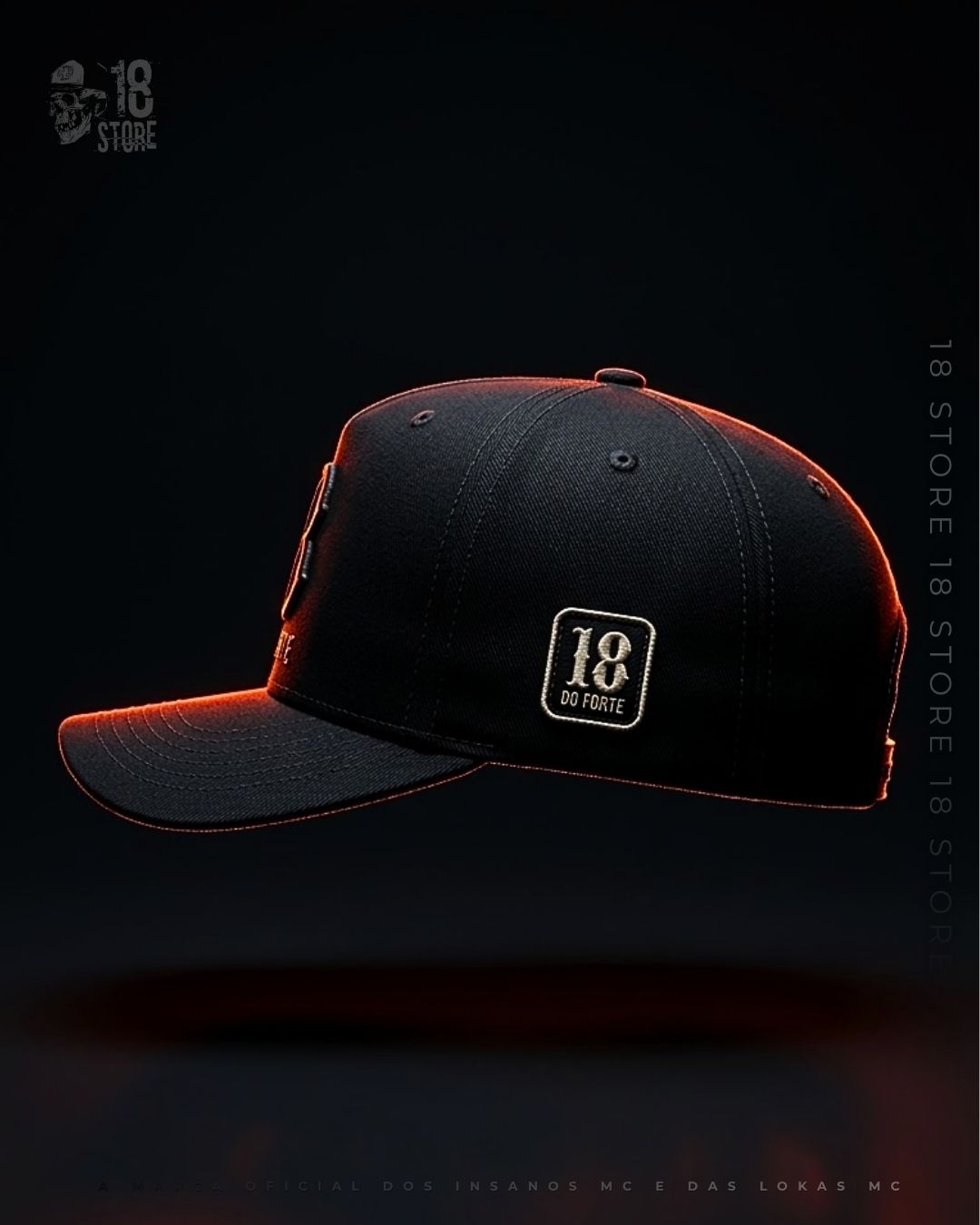 Boné 18 Do Forte – All Black Estampado