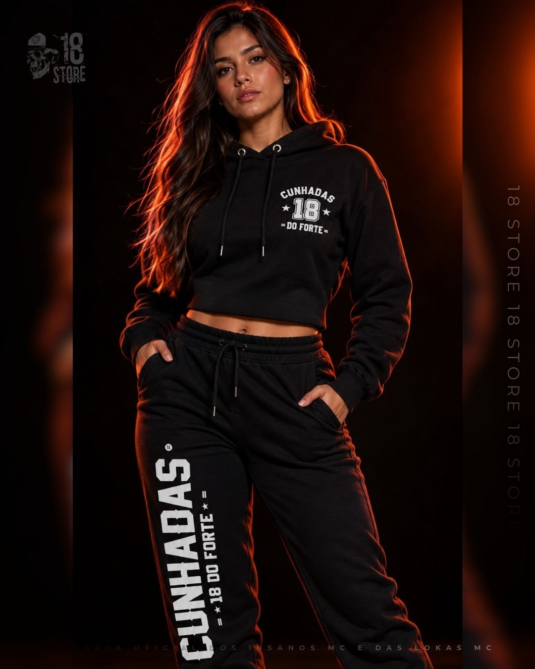 Conjunto de moletom Cunhadas preto
