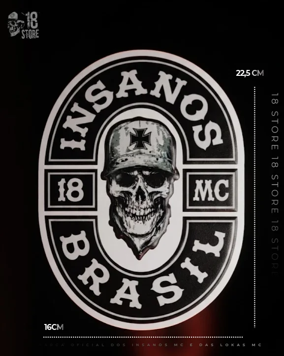 Adesivo Brasão Resinado Insanos MC 22,5x16,5