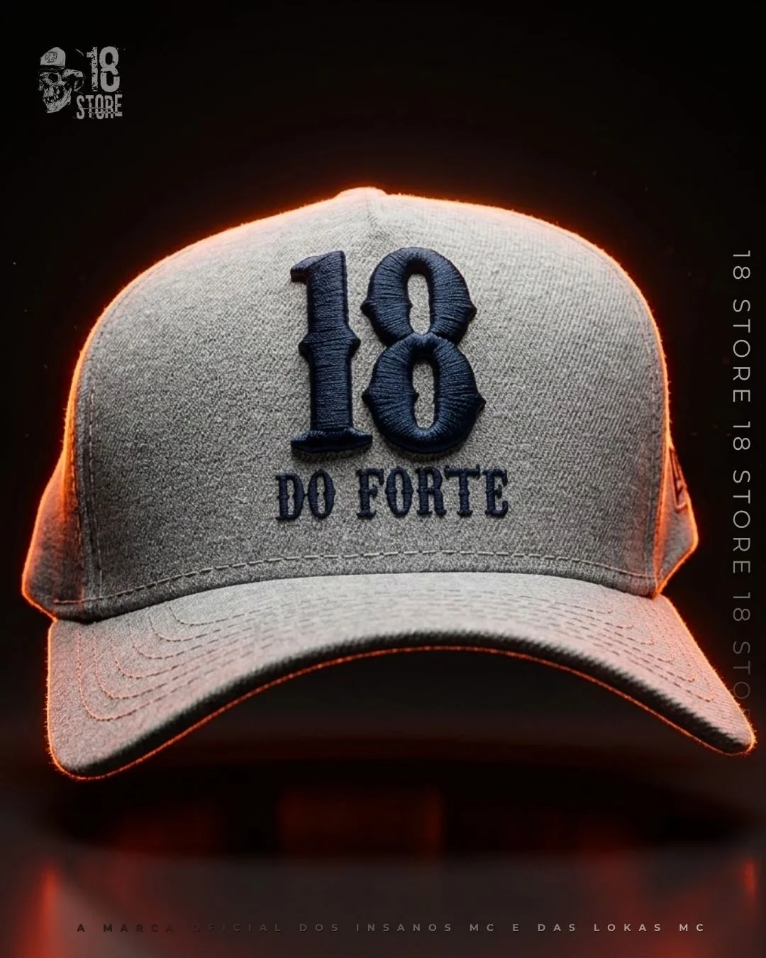 Boné 18 Do Forte – Escrita Azul Marinho