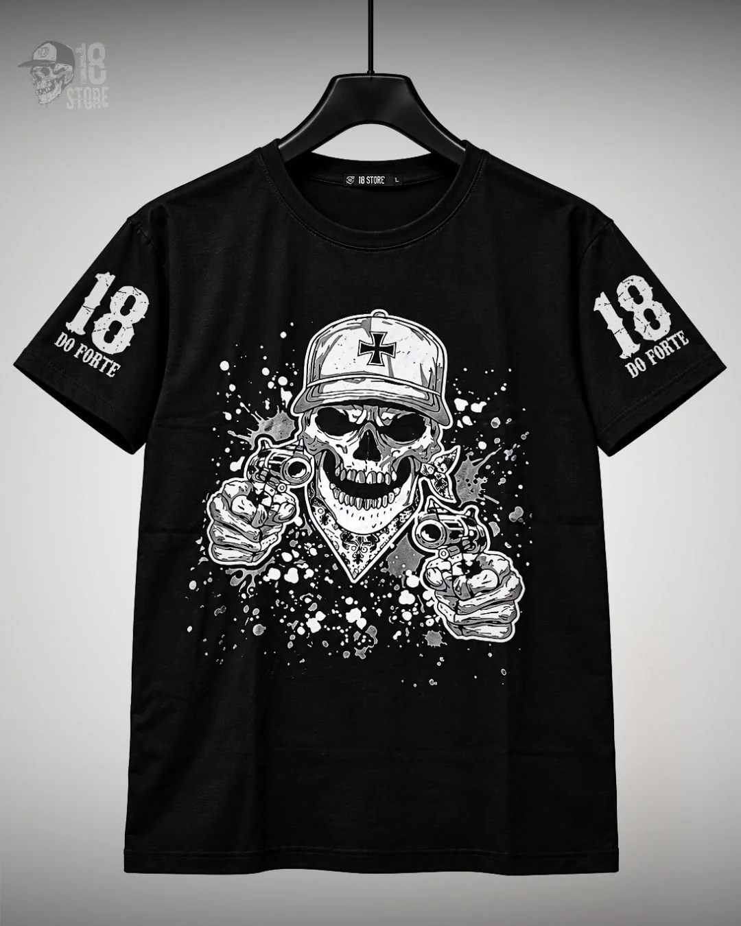 Camiseta Caveira Armas - Preto / G4