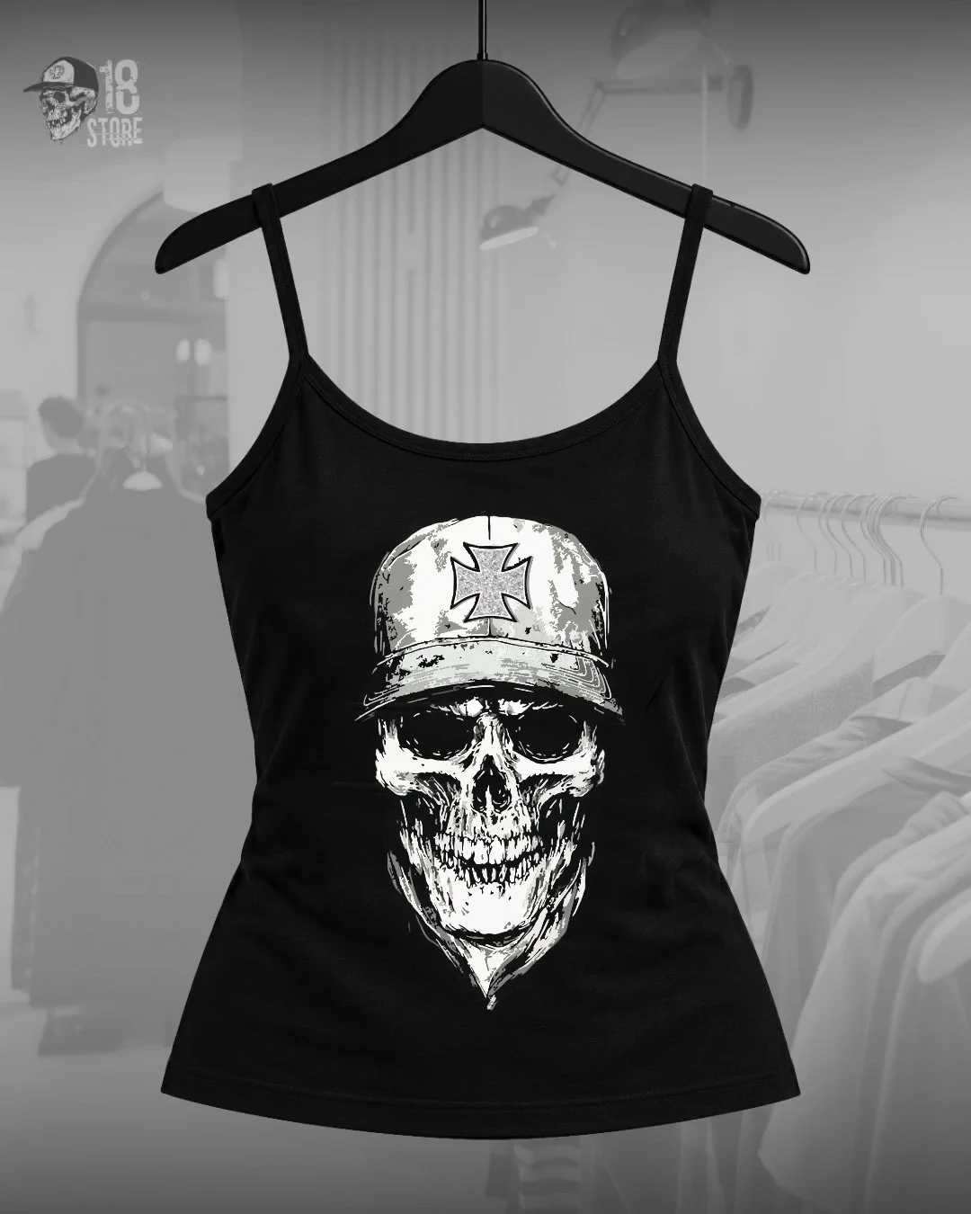 Regata caveira glitter feminina