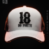 Boné 18 Do Forte - Descrição Preta E Redinha.