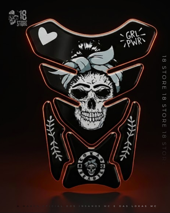Adesivo Tank Pad  Caveira Lokas Resinado