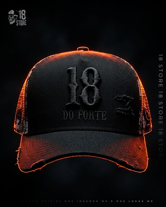 Boné 18 Do Forte - All Black Redinha